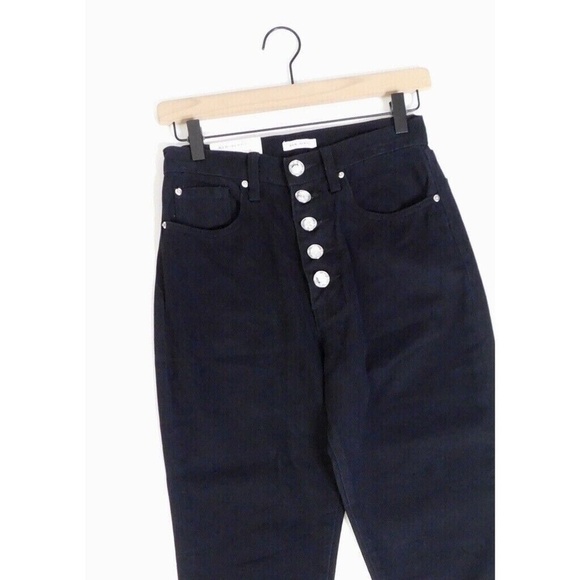NWT!! WEWOREWHAT Danielle Black Crystal Button Straight Leg Jeans Cotton Size 26 - Picture 4 of 16